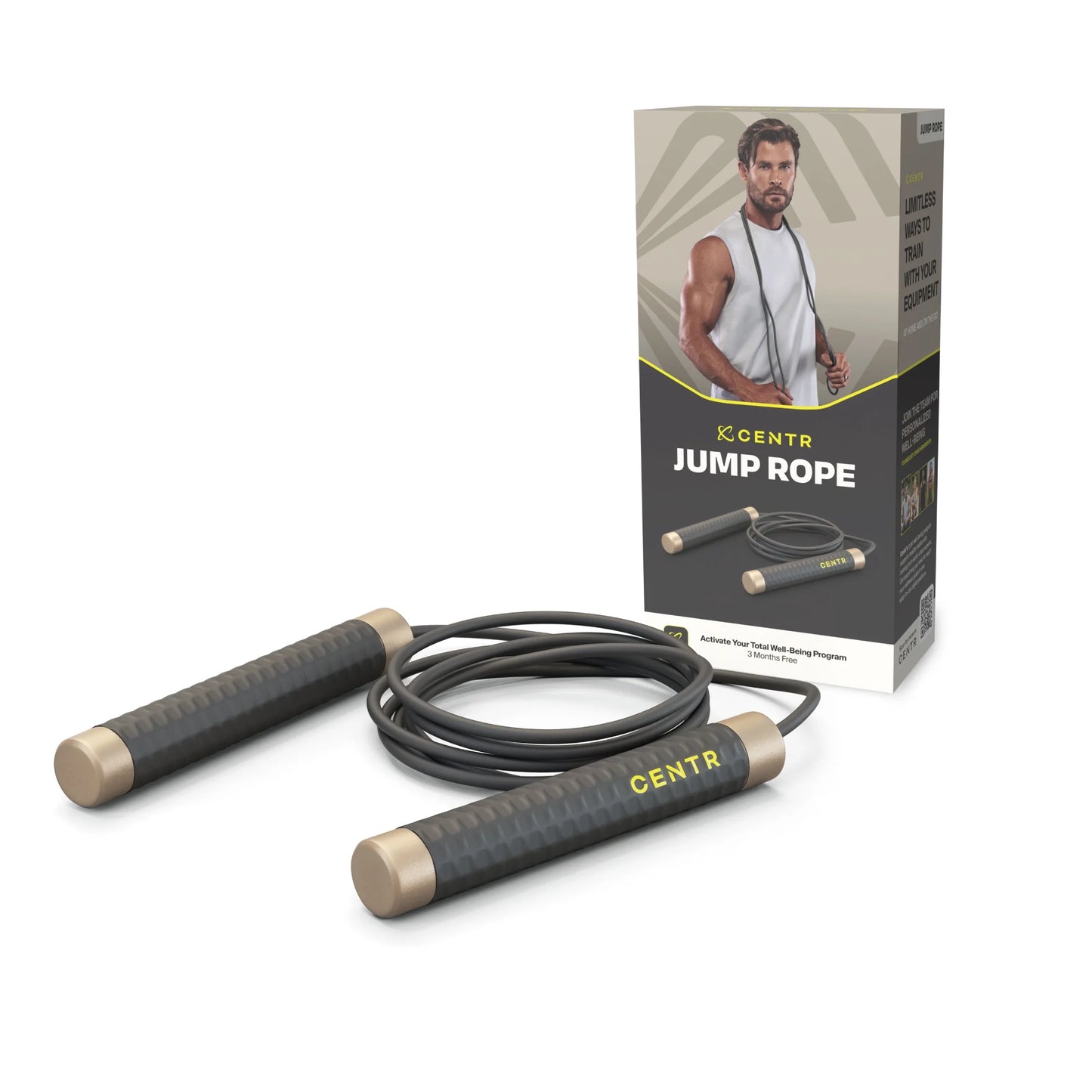 by Chris Hemsworth Jump Rope for Cardio Training, Adjustable Length + 3-Month  Membership