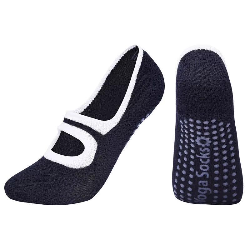 Women Yoga Pilates Socks Anti-Slip Socks Breathable Cotton Ballet Socks Good Grip for Women