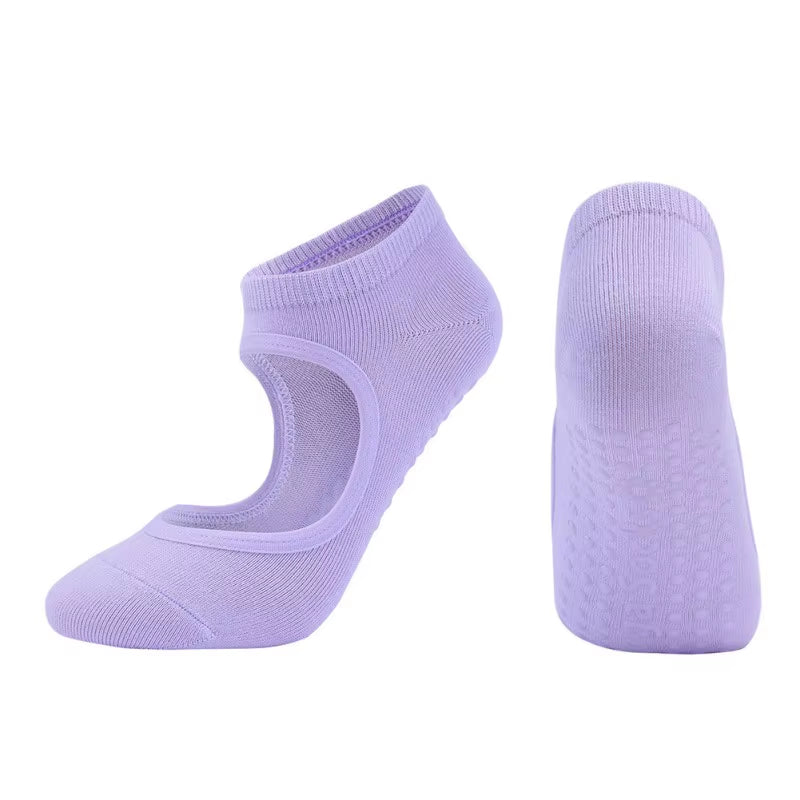 Women Yoga Pilates Socks Anti-Slip Socks Breathable Cotton Ballet Socks Good Grip for Women