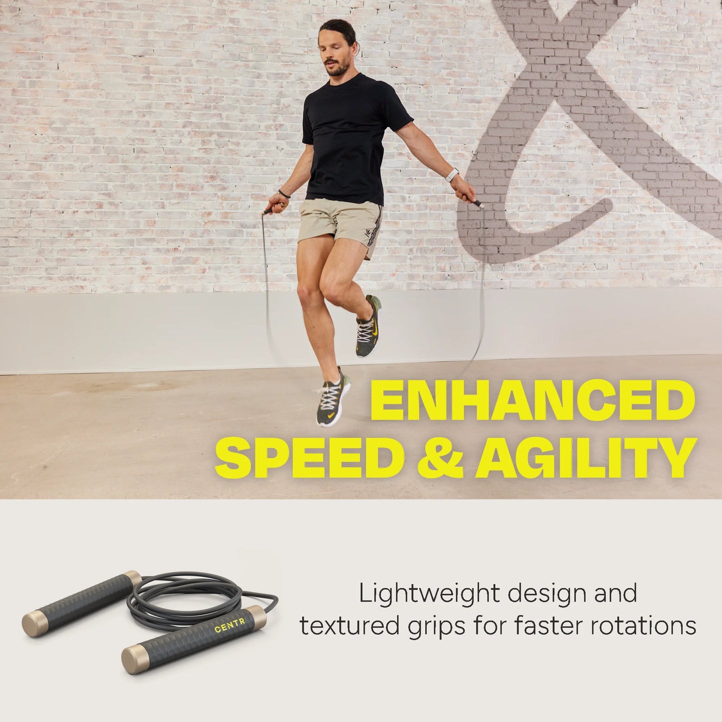 by Chris Hemsworth Jump Rope for Cardio Training, Adjustable Length + 3-Month  Membership